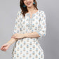 Designer Kurti Cotton White Print Kurtis