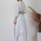 Party Wear Kurti Muslin White Print Kurtis