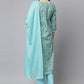 Salwar Suit Cotton Sea Green Print Salwar Kameez