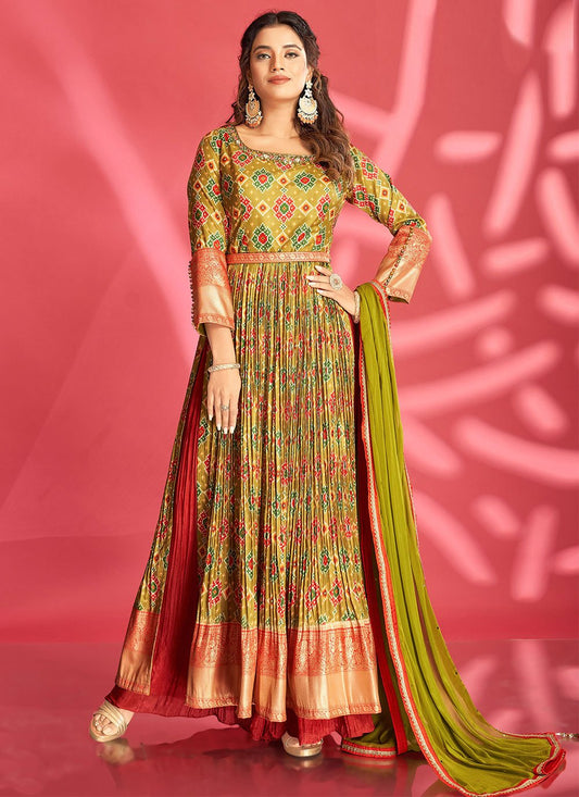 Anarkali Suit Georgette Multi Colour Print Salwar Kameez