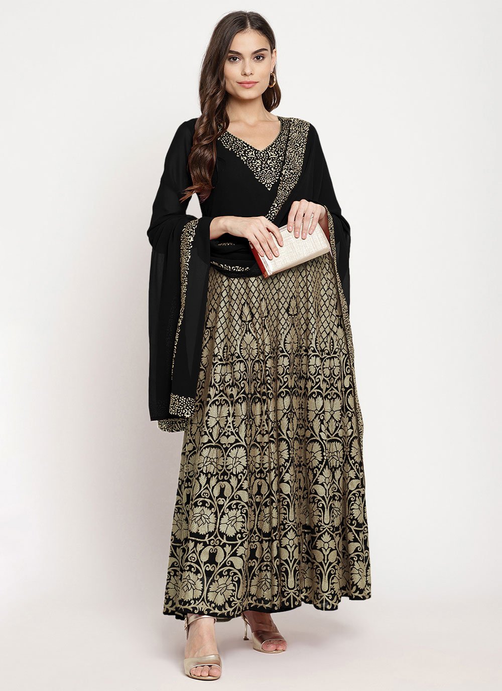 Casual Kurti Georgette Black Print Kurtis