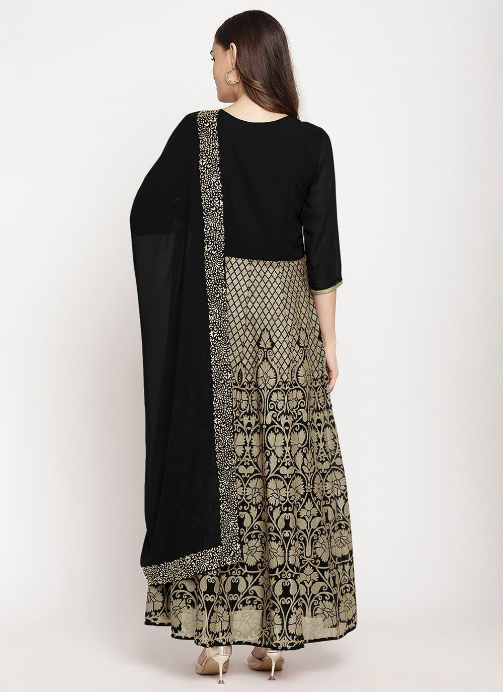 Casual Kurti Georgette Black Print Kurtis