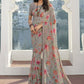 Classic Georgette Grey Print Saree