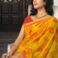 Contemporary Georgette Yellow Lace Saree