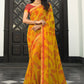 Contemporary Georgette Yellow Lace Saree