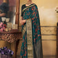 Contemporary Viscose Green Patch Border Saree