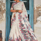 Classic Linen White Print Saree