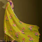 Classic Linen Green Print Saree