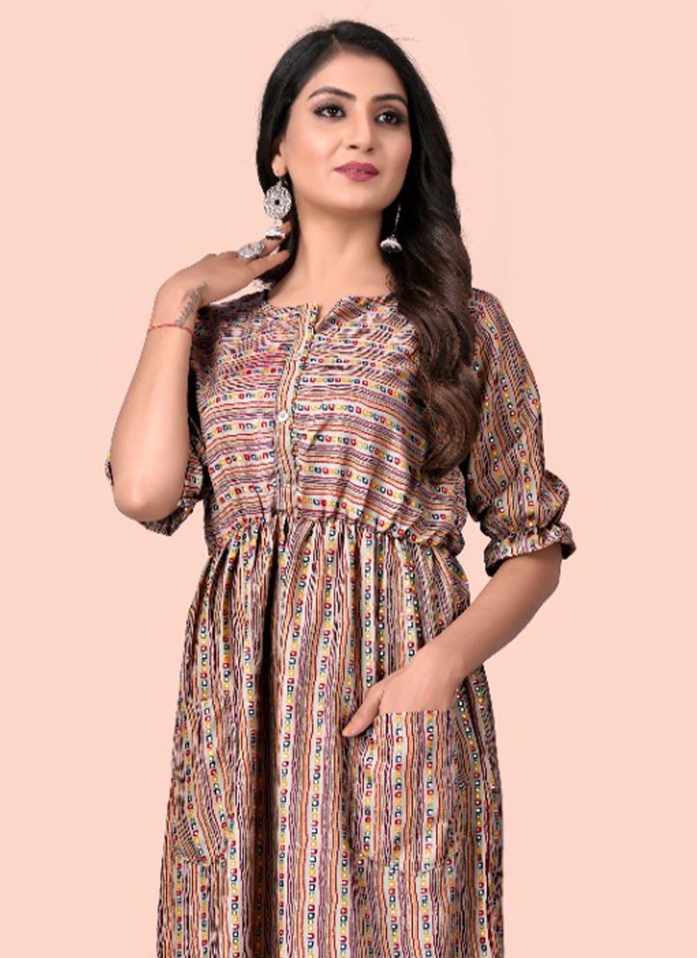 Casual Kurti Cotton Rayon Multi Colour Print Kurtis