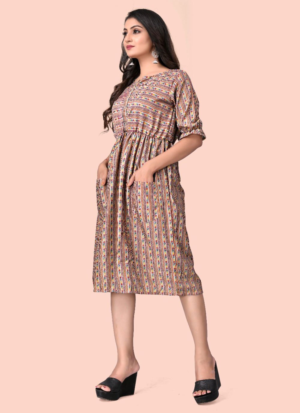 Casual Kurti Cotton Rayon Multi Colour Print Kurtis