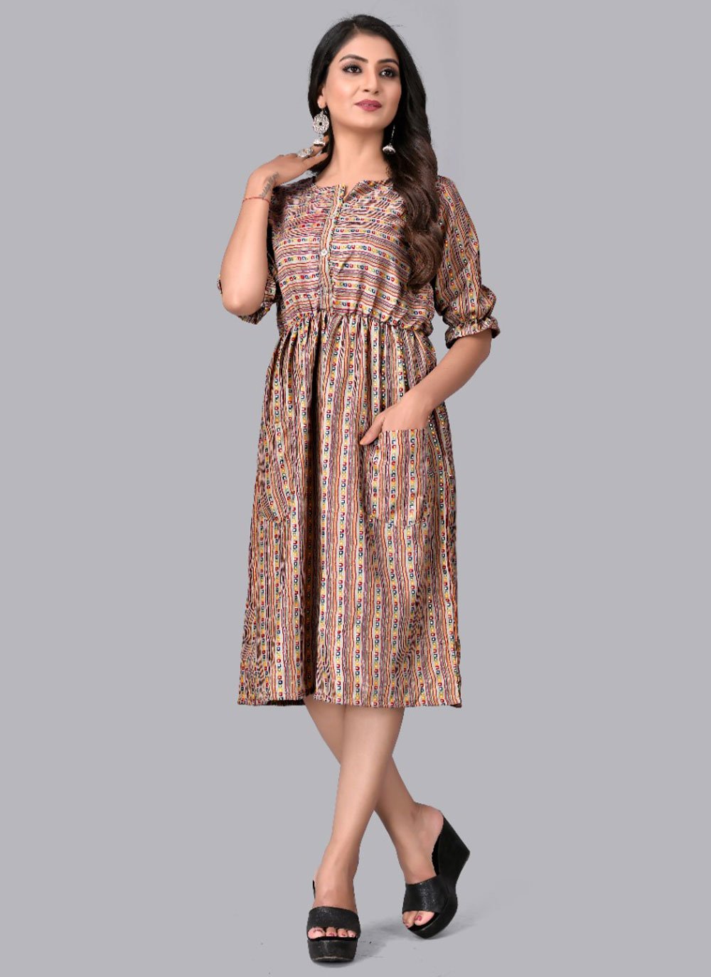 Casual Kurti Cotton Rayon Multi Colour Print Kurtis