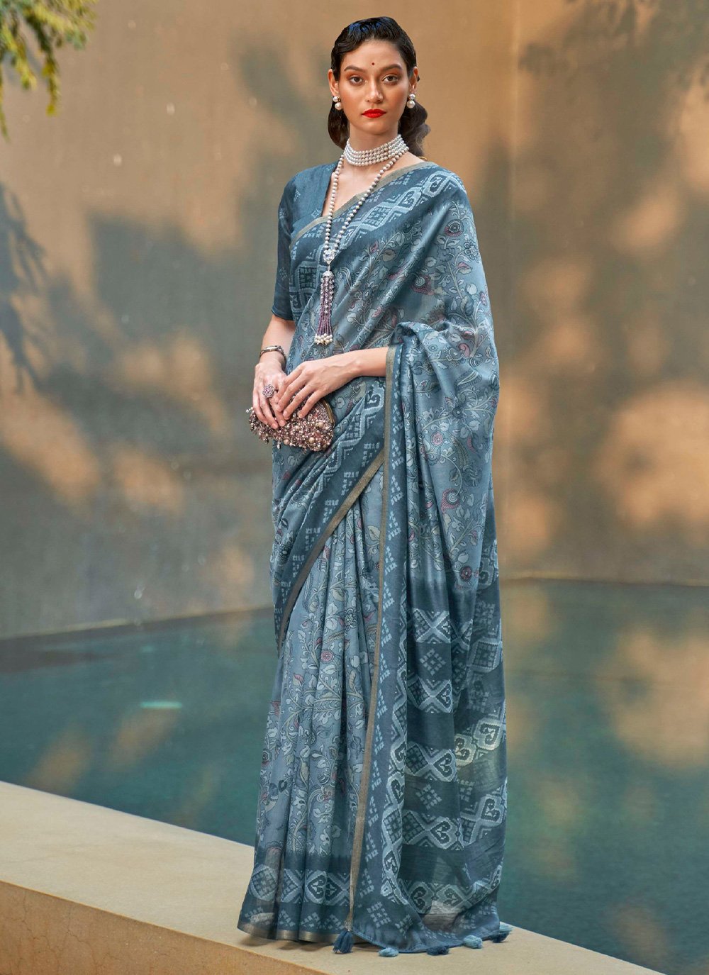 Contemporary Cotton Multi Colour Print Saree