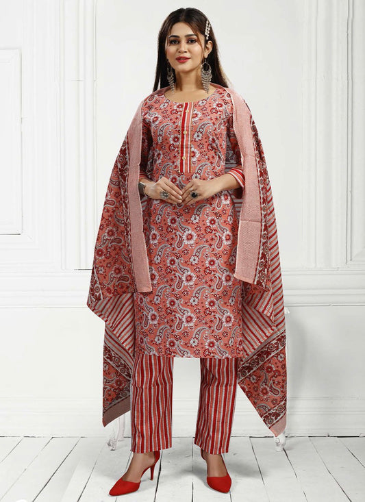 Salwar Suit Cotton Multi Colour Print Salwar Kameez