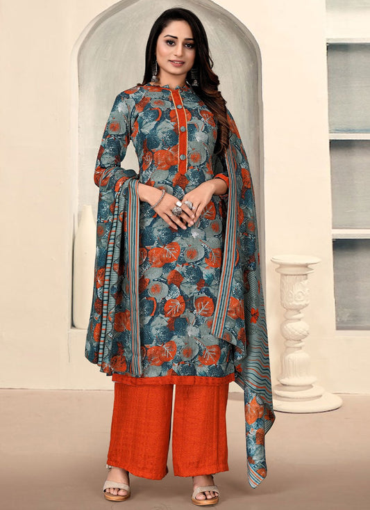 Salwar Suit Pashmina Multi Colour Print Salwar Kameez