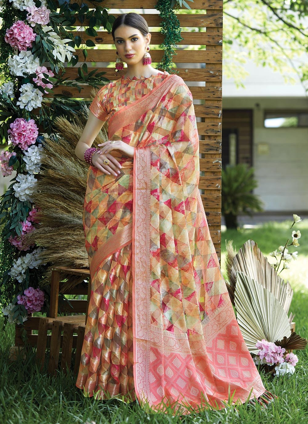 Trendy Saree Silk Multi Colour Print Saree