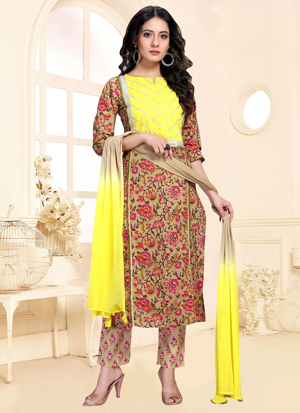 Trendy Suit Cotton Multi Colour Print Salwar Kameez