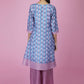Casual Kurti Muslin Blue Print Kurtis