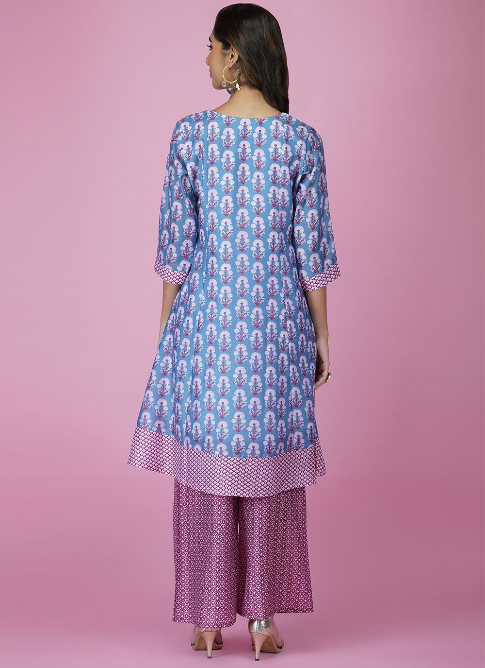 Casual Kurti Muslin Blue Print Kurtis