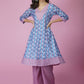 Casual Kurti Muslin Blue Print Kurtis