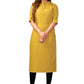 Casual Kurti Nylon Viscose Mustard Print Kurtis