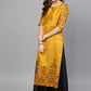 Salwar Suit Poly Silk Mustard Print Salwar Kameez