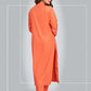 Pant Style Suit Blended Cotton Orange Print Salwar Kameez