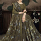 Classic Brasso Organza Green Print Saree