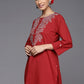 Palazzo Salwar Suit Cotton Red Print Salwar Kameez