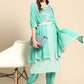 Pant Style Suit Rayon Green Print Salwar Kameez