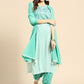 Pant Style Suit Rayon Green Print Salwar Kameez