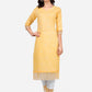 Pant Style Suit Blended Cotton Cream Fancy Work Salwar Kameez