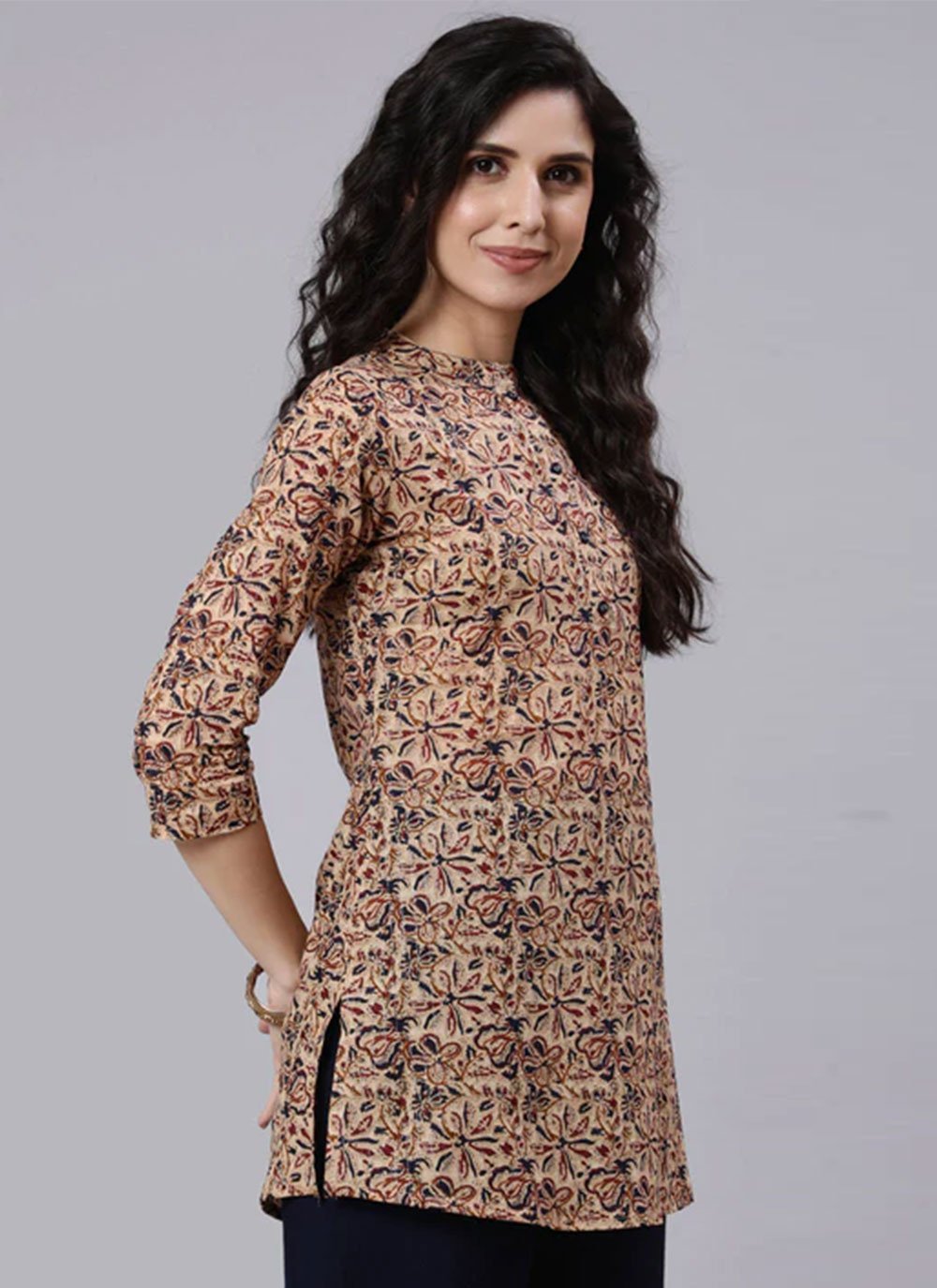 Designer Kurti Cotton Multi Colour Print Kurtis