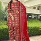 Patiala Suit Pashmina Maroon Print Salwar Kameez