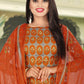Salwar Suit Pashmina Orange Print Salwar Kameez