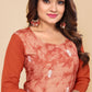 Casual Kurti Faux Crepe Peach Print Kurtis