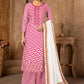 Palazzo Salwar Suit Cotton Pink Print Salwar Kameez