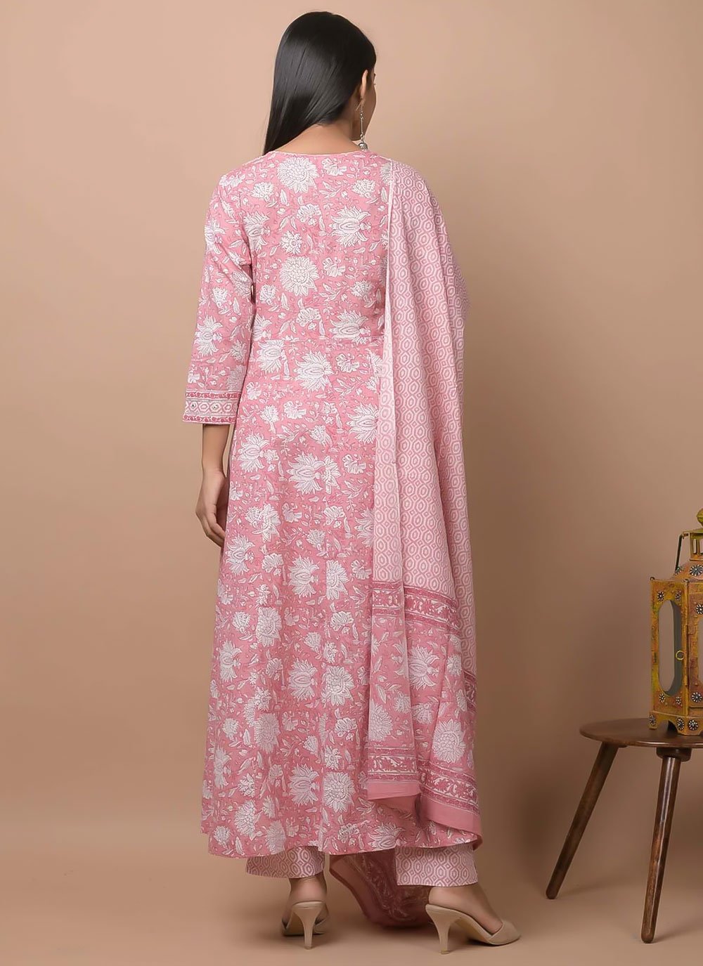 Salwar Suit Cotton Pink Print Salwar Kameez