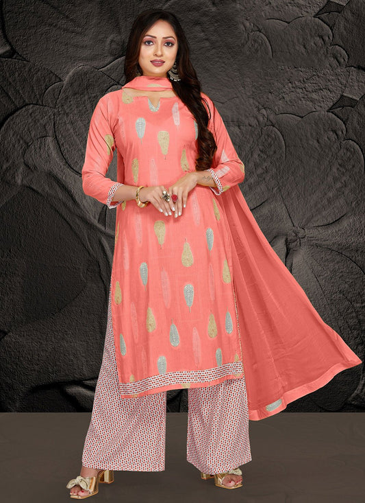 Salwar Suit Rayon Pink Print Salwar Kameez