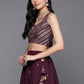 Readymade Lehenga Choli Poly Silk Wine Print Lehenga Choli