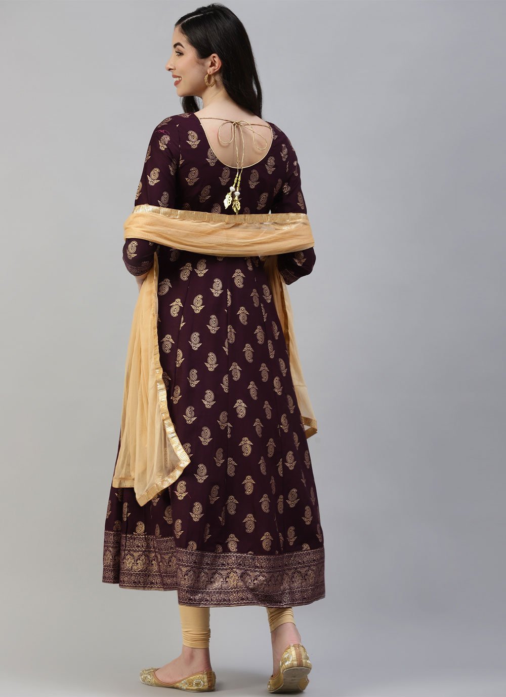 Salwar Suit Cotton Purple Print Salwar Kameez