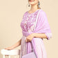 Salwar Suit Rayon Purple Print Salwar Kameez