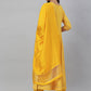 Anarkali Suit Rayon Yellow Print Salwar Kameez