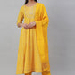 Anarkali Suit Rayon Yellow Print Salwar Kameez