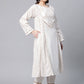 Party Wear Kurti Cotton White Print Kurtis