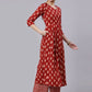 Palazzo Salwar Suit Cotton Red Print Salwar Kameez