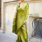 Contemporary Satin Green Print Saree