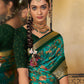 Classic Viscose Sea Green Patch Border Saree