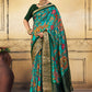 Classic Viscose Sea Green Patch Border Saree