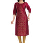 Casual Kurti Silk Blend Magenta Print Kurtis