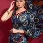 Contemporary Silk Blue Foil Print Saree